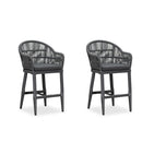 PURPLE LEAF Patio Chairs, 2 Set Outdoor Bar Stools Modern Counter Height Bar, Cushions Included