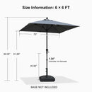 PURPLE LEAF Porch Table Umbrella with Crank and Tilt, Market Patio Umbrella