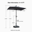 PURPLE LEAF Porch Table Umbrella with Crank and Tilt, Market Patio Umbrella