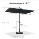 PURPLE LEAF Porch Table Umbrella with Crank and Tilt, Market Patio Umbrella