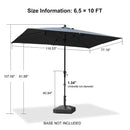 PURPLE LEAF Porch Table Umbrella with Crank and Tilt, Market Patio Umbrella