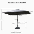 PURPLE LEAF Aluminum Market Patio Umbrella Commercial Outdoor Garden Umbrella