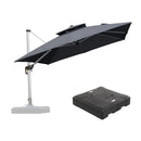 [ Umbrella with Base Set ]PURPLE LEAF Double Top 360 Degree  Rotation Square Patio Classic Umbrella with Base