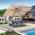 PURPLE LEAF Patio Outdoor Large Umbrella Square and Rectangular Cantilever Yard Sun Umbrellas