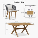 PURPLE LEAF Patio Dining Set for Garden Deck Wicker Table and Chairs Set