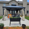 PURPLE LEAF 12' X 20' Outdoor Hardtop Gazebo for Patio Grey Aluminum Frame Pavilion with Khaki curtains