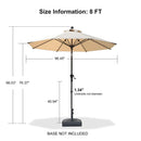 PURPLE LEAF Porch Table Umbrella with Crank and Tilt, Market Patio Umbrella