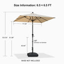 PURPLE LEAF Porch Table Umbrella with Crank and Tilt, Market Patio Umbrella