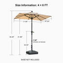 PURPLE LEAF Porch Table Umbrella with Crank and Tilt, Market Patio Umbrella