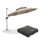 [ Umbrella with Base Set ] PURPLE LEAF Double Top 360 Degree Rotation Round Outdoor Classic Umbrella  with Base