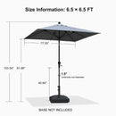 PURPLE LEAF Porch Table Umbrella with Crank and Tilt, Market Patio Umbrella