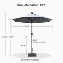PURPLE LEAF Porch Table Umbrella with Crank and Tilt, Market Patio Umbrella