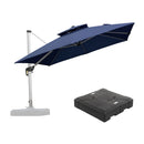 [ Umbrella with Base Set ]PURPLE LEAF Double Top 360 Degree  Rotation Square Patio Classic Umbrella with Base