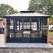 PURPLE LEAF Patio Hardtop Gazebo Double Galvanized Roof Outdoor Screen House Aluminum Solarium Backyard Sunroom