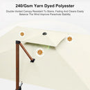 PURPLE LEAF Outdoor Garden Umbrella with Base, Cantilever Umbrellas in Wood Color