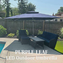 PURPLE LEAF Double Top Rectangle Outdoor LED Umbrellas