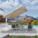 PURPLE LEAF Outdoor Patio Umbrella with Base, Best White Cantilever Umbrellas