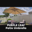 PURPLE LEAF Double Top 360 Degree Rotation Square Patio Classic Umbrella