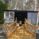 PURPLE LEAF Sunroom Hardtop Gazebo Solarium Grey Galvanized Steel Double Roof All-Weather Aluminum Outdoor Screen House