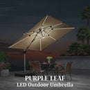 PURPLE LEAF Double Top Square Outdoor LED Umbrellas