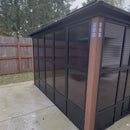 PURPLE LEAF Patio Hardtop Gazebo Double Galvanized Roof Outdoor Screen House Aluminum Solarium Backyard Sunroom