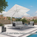 PURPLE LEAF Outdoor Patio Umbrella with Base, Best White Cantilever Umbrellas