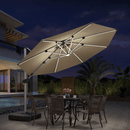 PURPLE LEAF Double Top Round Outdoor LED Umbrellas