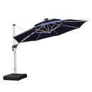 PURPLE LEAF Double Top Round Outdoor LED Umbrellas