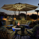 PURPLE LEAF Double Top Round Outdoor LED Umbrellas