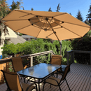 PURPLE LEAF Double Top Round Outdoor LED Umbrellas