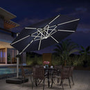 PURPLE LEAF Double Top Round Outdoor LED Umbrellas