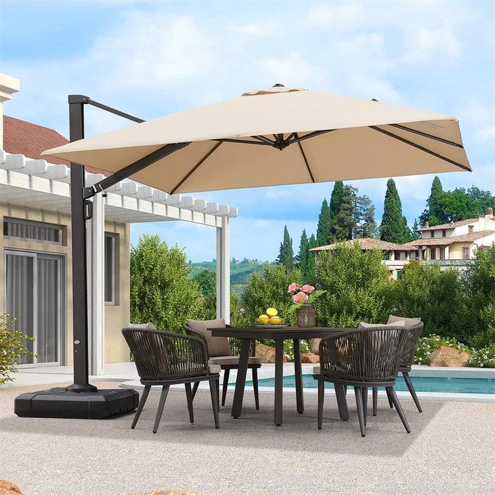 PURPLE LEAF Outdoor Aluminum Umbrella Offset Patio Umbrella