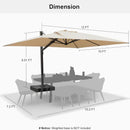 PURPLE LEAF Outdoor Aluminum Umbrella Offset Patio Umbrella