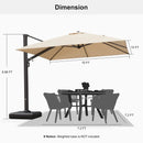 PURPLE LEAF Outdoor Aluminum Umbrella Offset Patio Umbrella