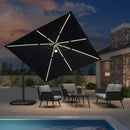 PURPLE LEAF LED Economical 10ft Patio Umbrellas Outdoor Umbrella with Lights