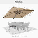 PURPLE LEAF Large Outdoor Aluminum Umbrella Offset Patio Umbrella