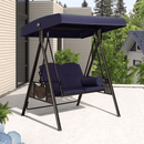 PURPLE LEAF Deluxe Outdoor Patio Porch Swing with Weather Resistant Steel Frame, Cushions and Pillow Included, Adjustable Tilt Canopy