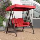 PURPLE LEAF Deluxe Outdoor Patio Porch Swing with Weather Resistant Steel Frame, Cushions and Pillow Included, Adjustable Tilt Canopy