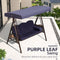 PURPLE LEAF Deluxe Outdoor Patio Porch Swing with Weather Resistant Steel Frame, Cushions and Pillow Included, Adjustable Tilt Canopy