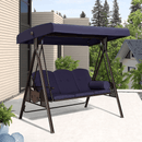 PURPLE LEAF Deluxe Outdoor Patio Porch Swing with Weather Resistant Steel Frame, Cushions and Pillow Included, Adjustable Tilt Canopy