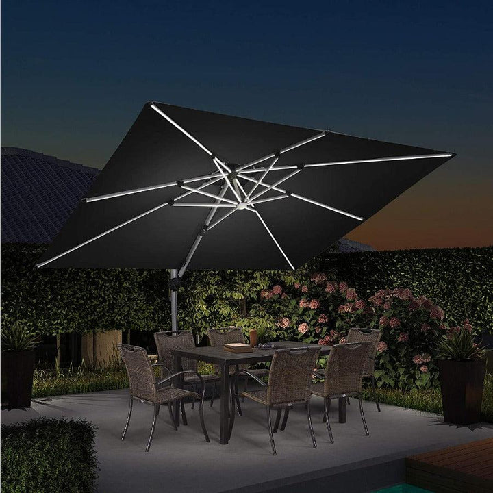 PURPLE LEAF Double Top Rectangle Outdoor LED Umbrellas