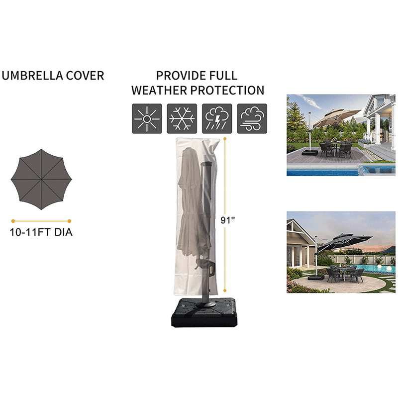 PURPLE LEAF Cantilever Umbrella Cover with Zipper