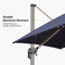 PURPLE LEAF Deluxe Aluminum Outdoor Patio Umbrella Square Cantilever Umbrellas