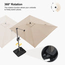 PURPLE LEAF Deluxe Aluminum Outdoor Patio Umbrella Square Cantilever Umbrellas