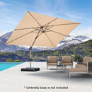 PURPLE LEAF Deluxe Aluminum Outdoor Patio Umbrella Square Cantilever Umbrellas