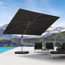 PURPLE LEAF Deluxe Aluminum Outdoor Patio Umbrella Square Cantilever Umbrellas