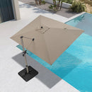 PURPLE LEAF Deluxe Aluminum Outdoor Patio Umbrella Square Cantilever Umbrellas