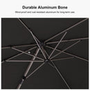 PURPLE LEAF Deluxe Aluminum Outdoor Patio Umbrella Square Cantilever Umbrellas