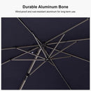 PURPLE LEAF Deluxe Aluminum Outdoor Patio Umbrella Square Cantilever Umbrellas