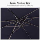 PURPLE LEAF Deluxe Aluminum Outdoor Patio Umbrella Square Cantilever Umbrellas